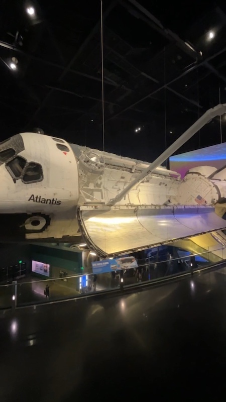 Original Atlantis Rocket displayed in its retirement at Kennedy Space Center