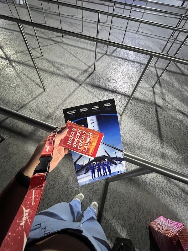 SpaceX rocket launch ticket badge and brochure for the Feel the Heat launch